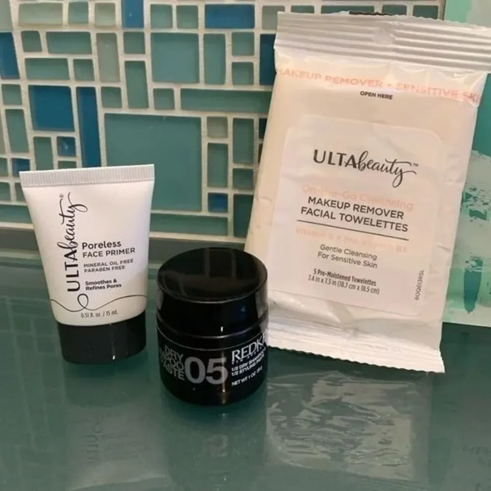 ULTA Beauty Skincare Bundle Primer Makeup Remover Hempz Lotion Whim‎ Foot Mask